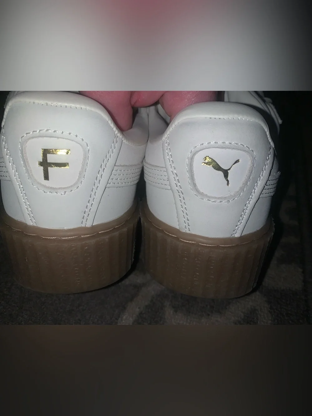 PUMA Fentys by Rhianna White leather Platform Sneakers with Gum Sole